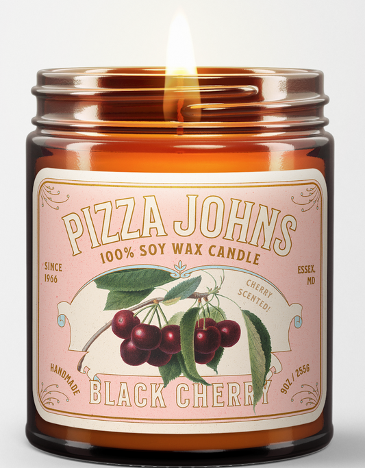Pizza Johns Since 1966 Black Cherry Candle